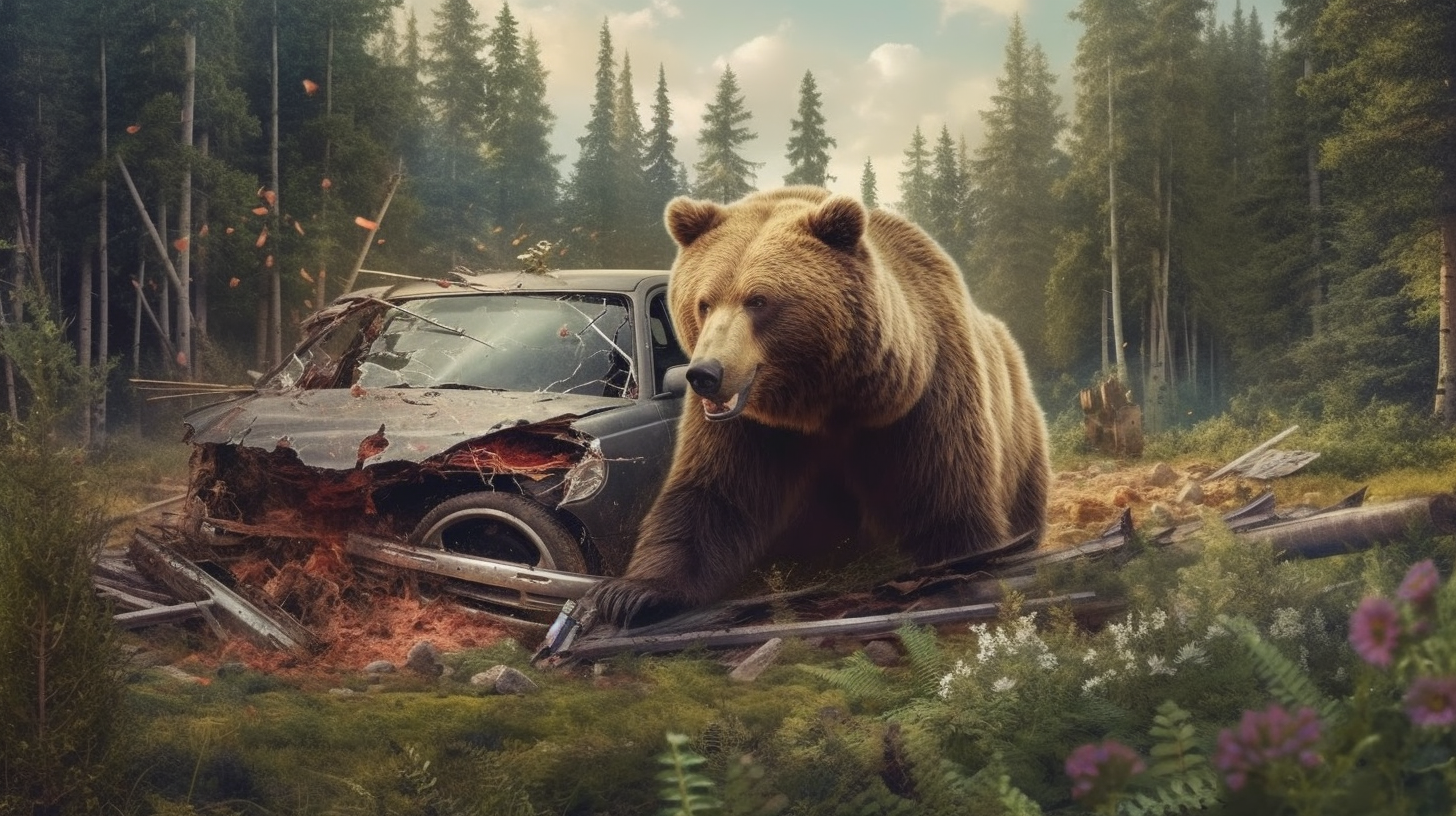 Дорогие медведи. На медведя налетели. Сбитый медведь зимой машиной.