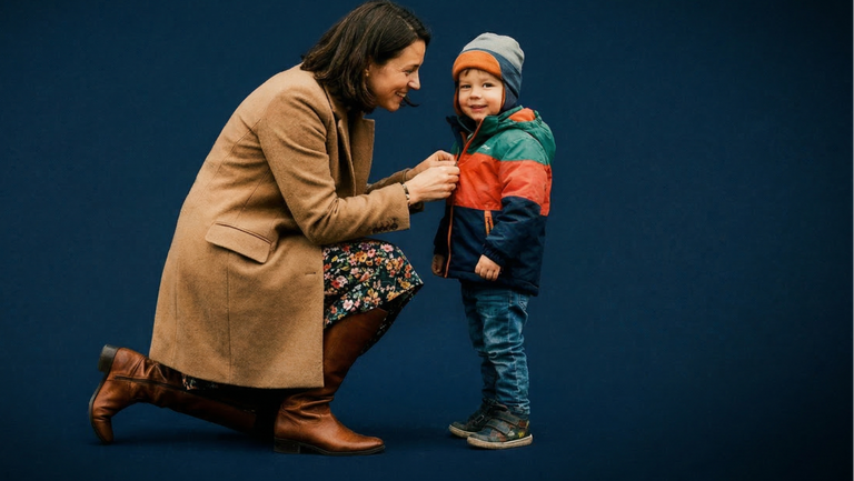 Как одевать ребенка по погоде на улицу. Коллаж: Сорокина Екатерина, фото сгенерировано нейросетью Nano Banana