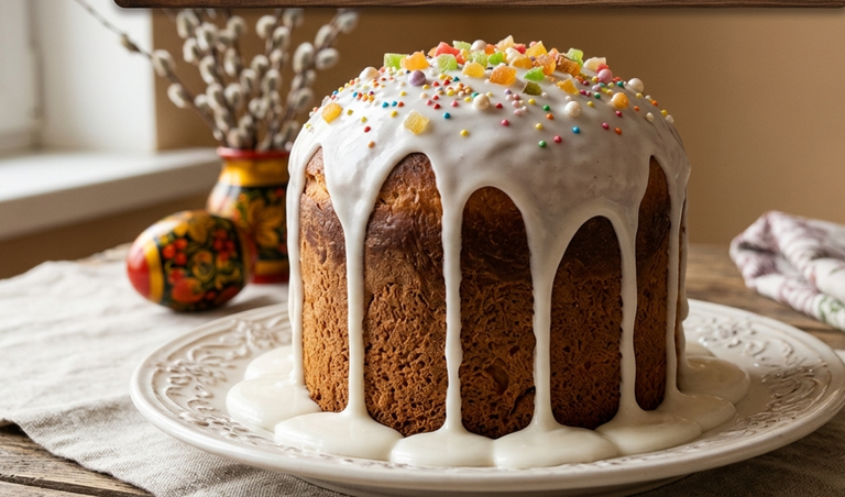 20 рецептов глазури для кулича на Пасху 2026 года. Коллаж: Сорокина Екатерина, фото сгенерировано нейросетью Nano Banana