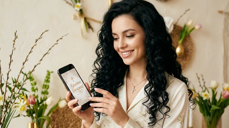 Поздравления с Пасхой 2026 года. Коллаж: Сорокина Екатерина, фото сгенерировано нейросетью Nano Banana