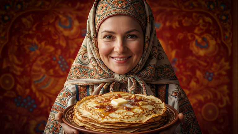 Масленица в 2026 году. Коллаж: Сорокина Екатерина, фото сгенерировано нейросетью Nano Banana