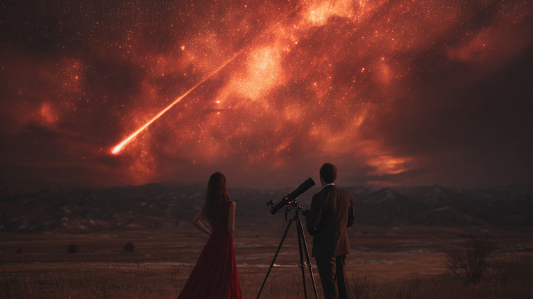 Звездопад Леониды в ноябре 2025 года — один из самых ярких метеорных потоков года. Фото сгенерировано нейросетью Midjourney