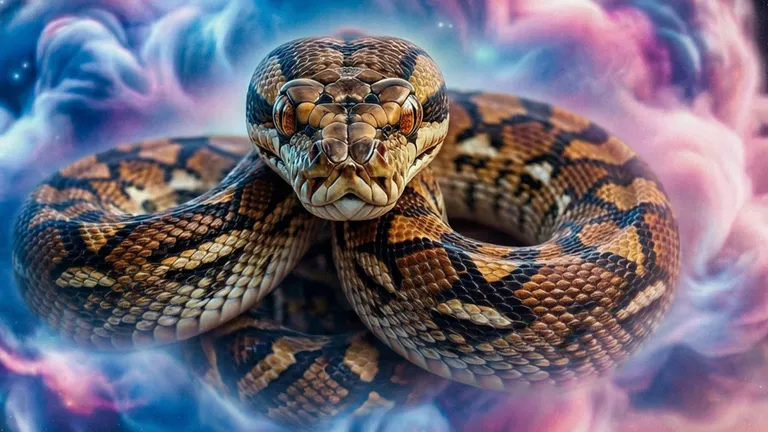 К чему снятся змеи. Коллаж: Сорокина Екатерина, фото сгенерировано нейросетью Nano Banana