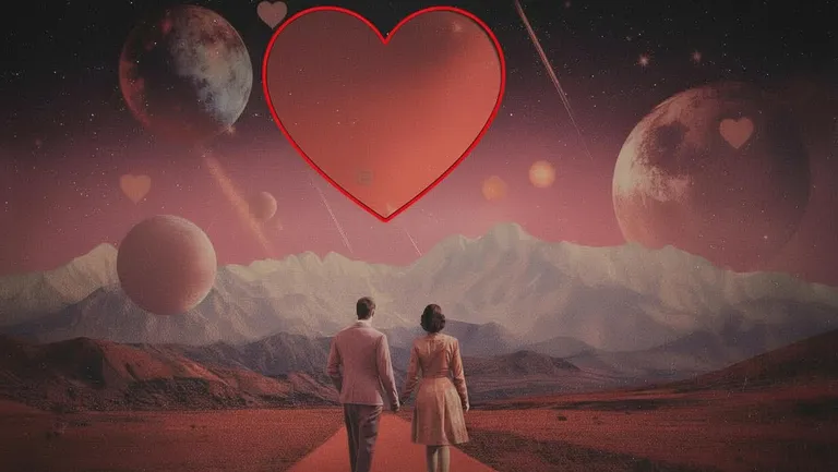 Любовный гороскоп на 2026 год. Коллаж: Сорокина Екатерина, фото сгенерировано нейросетью Midjourney