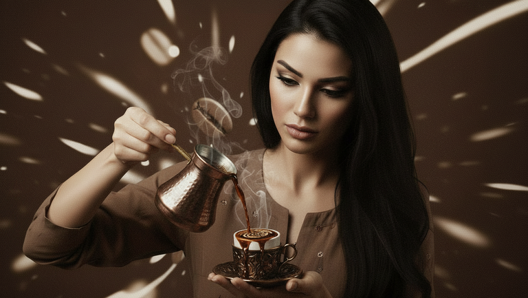 Как гадать на кофейной гуще. Коллаж: Сорокина Екатерина, фото сгенерировано нейросетью Nano Banana