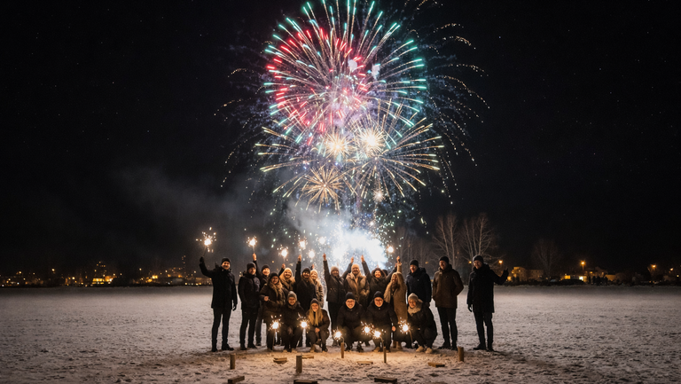 Как безопасно запускать фейерверки в новогоднюю ночь. Фото сгенерировано нейросетью Nano Banana