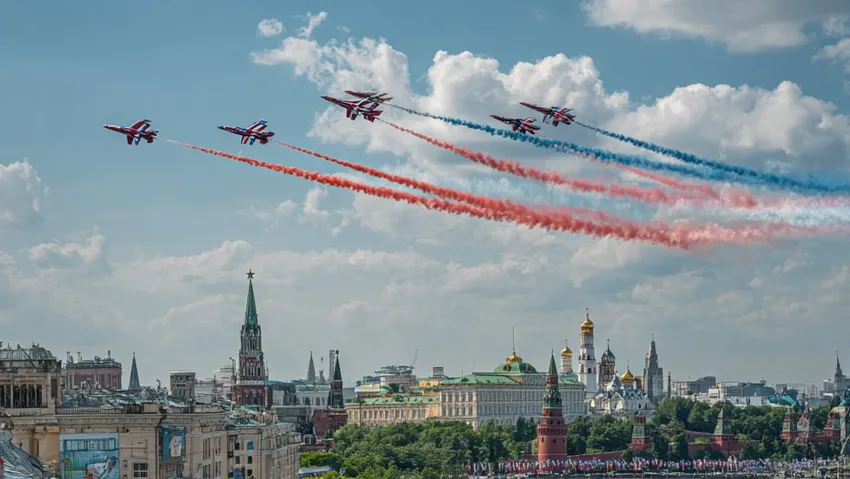 Какая авиация будет на параде Победы в Москве. Фото сгенерировано нейросетью Midjourney
