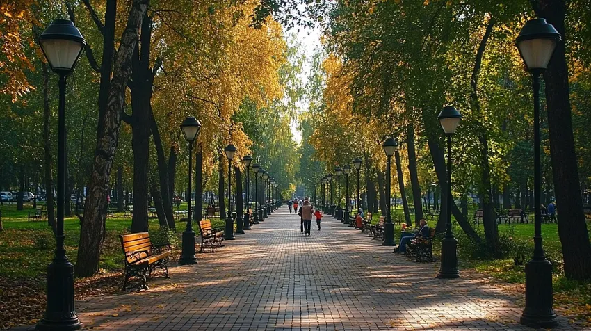 Городской парк. Фото сгенерировано нейросетью midjourney.com