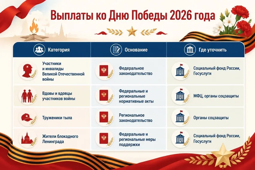 Выплаты ко Дню Победы в 2026 году. Коллаж: Сорокина Екатерина