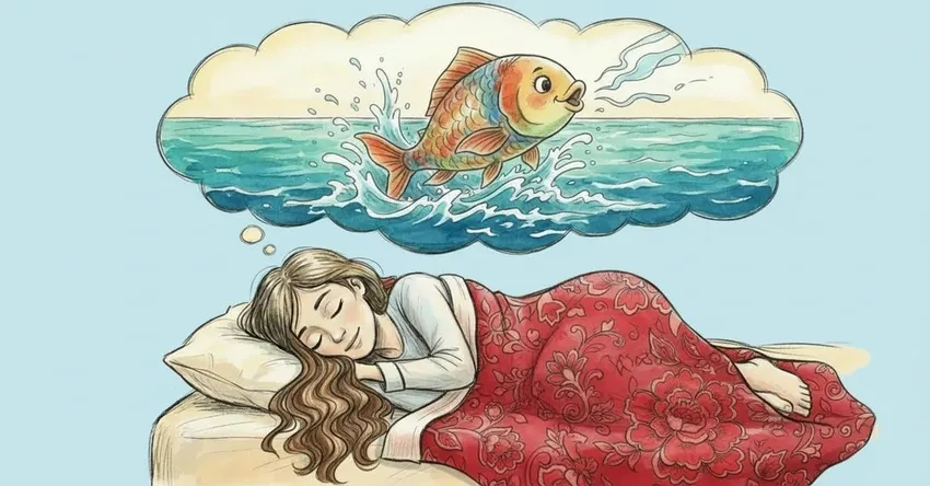 Живая рыба снится к ясности. Коллаж: Сорокина Екатерина, фото сгенерировано нейросетью Nano Banana
