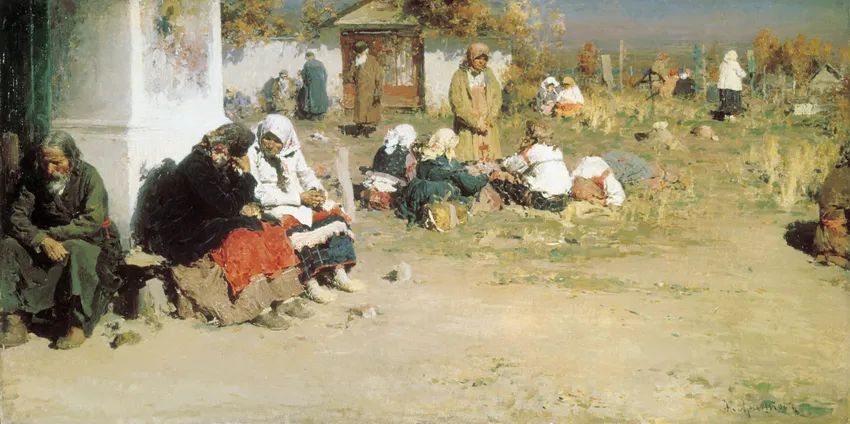 Радоница (Перед обедней). 1892. Худ. А. Е. Архипов. Фото: ru.wikipedia.org