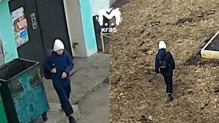 Кадры камер видеонаблюдения, которые запечатлели беглянку. Фото: t.me/kras_mash