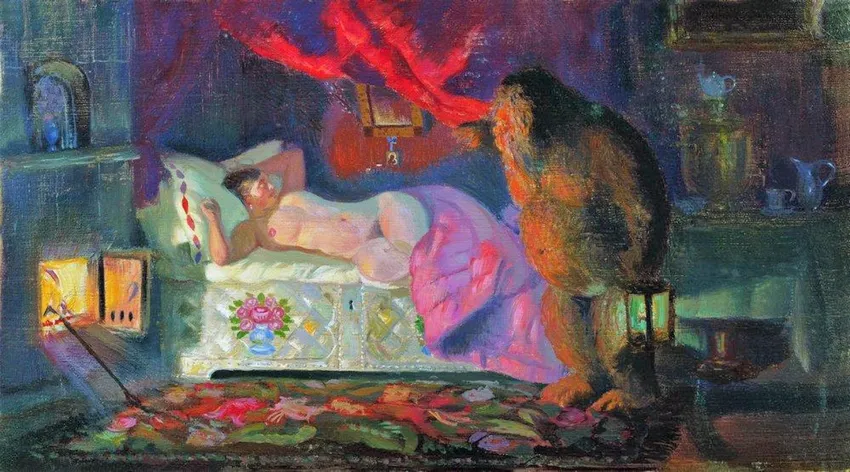 Борис Кустодиев «Купчиха и домовой», 1922. Фото: ru.wikipedia.org