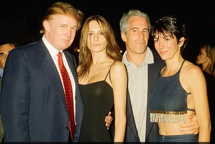 Дональд Трамп с супругой, Эпштейном и Гилейн Максвелл. Фото: dailymail.co.uk 