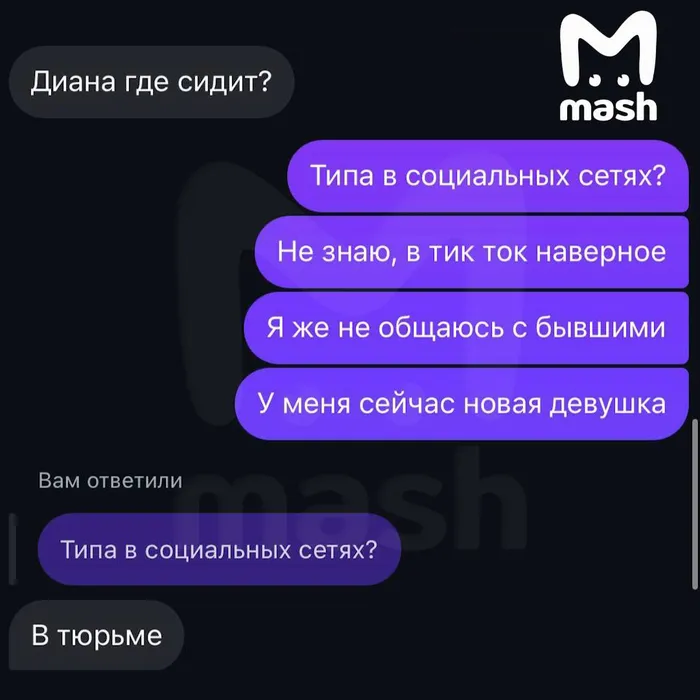 Диалог подруги Дианы с Гусевым. Фото: @breakingmash