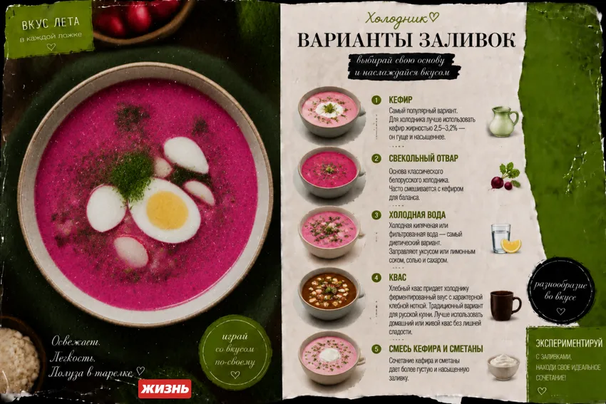 Варианты заливок для холодника. Коллаж: Сорокина Екатерина
