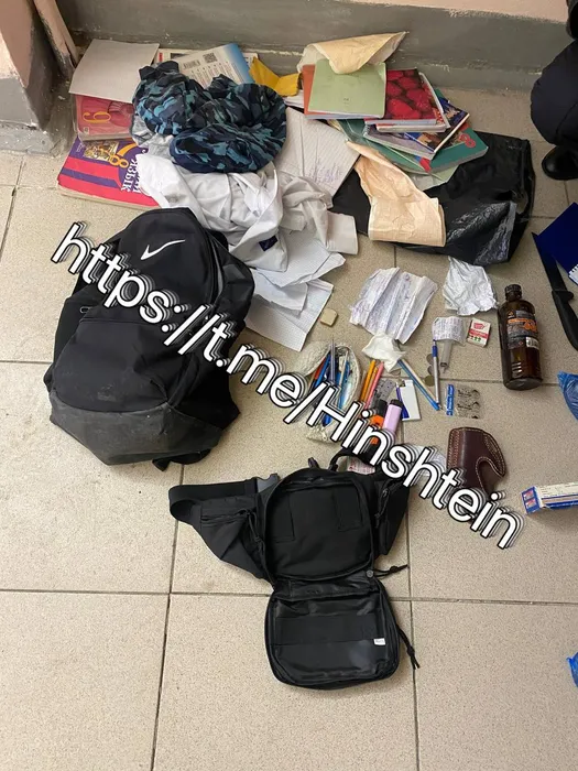 В рюкзаке Алины нашли бутылку с растворителем, спички и несколько зажигалок. Фото: @t.me/shot_shot