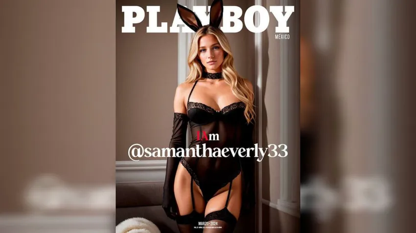 Обложку Playboy впервые украсила созданная нейросетью модель. Фото: Инстаграм (запрещен в России) / @samanthaeverly33