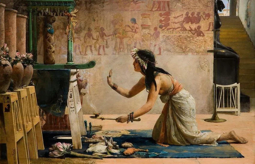 Погребение священной кошки. Худ. Джон Рейнхард Вегелин, 1886. Фото: ru.wikipedia.org