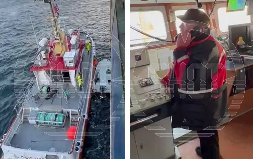 Побыть в роли героев удалось членам экипажа рыбопромыслового траулера "Куршская коса" из порта Калининграда. Фото: @t.me/shot_shot