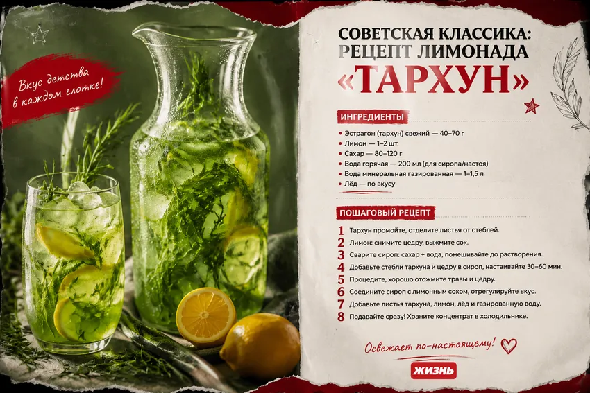 Лимонада «Тархун». Коллаж: Сорокина Екатерина