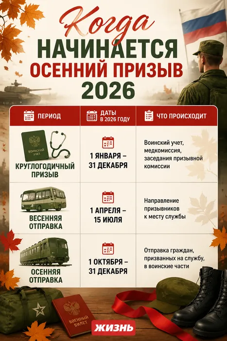 Когда начинается осенний призыв в 2026 году. Коллаж: Сорокина Екатерина