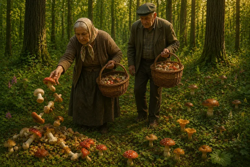 Съедобные и ядовитые грибы во сне. Фото сгенерировано нейросетью GPT Images