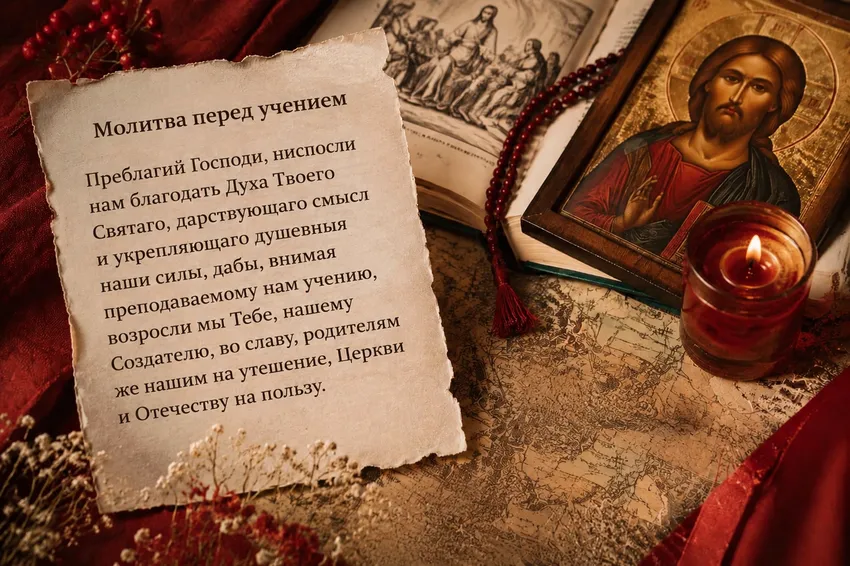 Текст молитвы на удачу на экзамене. Фото сгенерировано нейросетью GPT Images