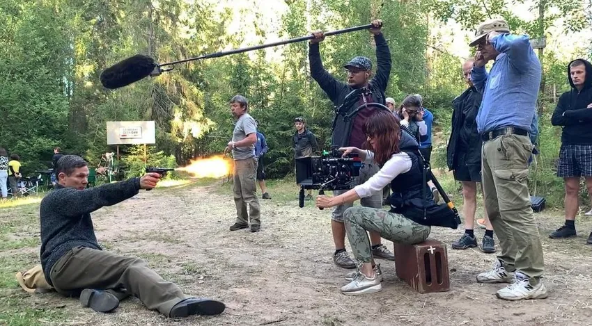 Фрагмент съемок сериала «Алекс Лютый». ФОТО из личного архива