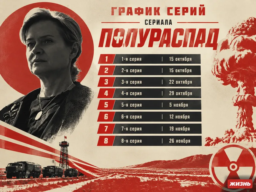График выхода серий сериала «Полураспад». Коллаж: Сорокина Екатерина, кадр из фильма