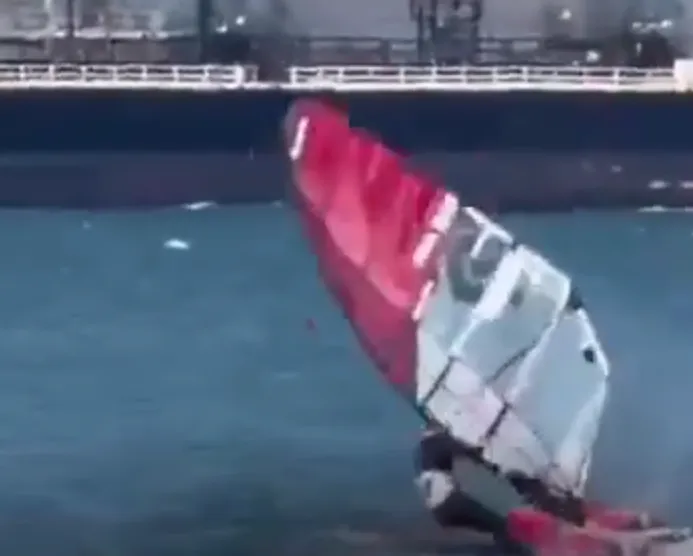 В заливе Сан-Франциско серфингист столкнулся с китом и выжил . Фото: @breakingmash