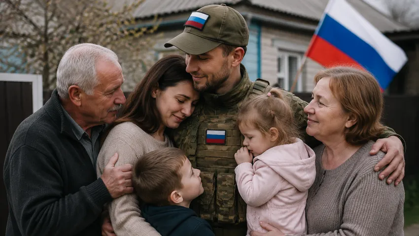 Поддержка семей участников СВО. Фото сгенерировано нейросетью GPT Images