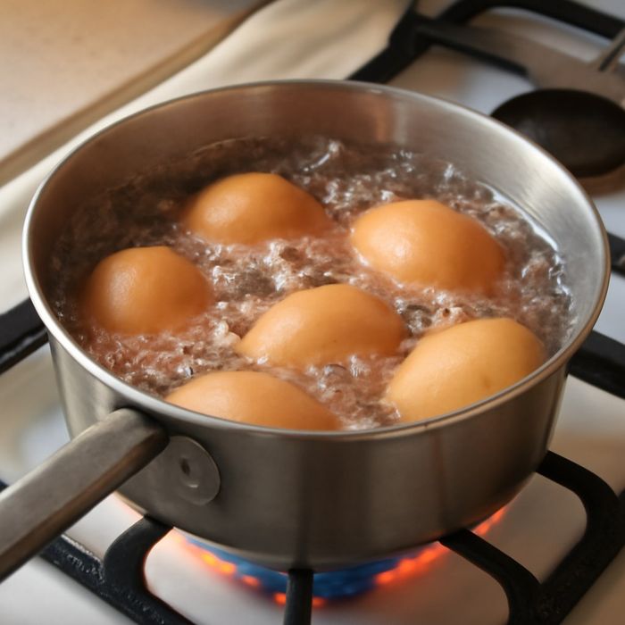 Москвич поставил вариться яйца и одно из них взорвалось, переполошив весь дом. Фото сгенерировано нейросетью Perplexity по материалам статьи