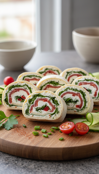 Рулет из лаваша с крабовыми палочками. Фото сгенерировано нейросетью Nano Banana