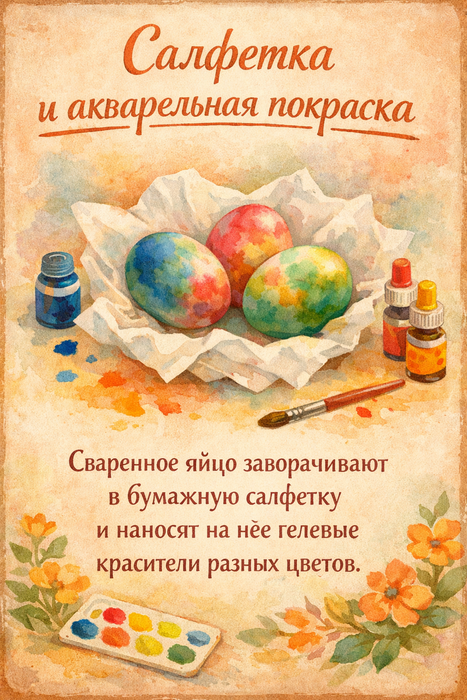 Салфетки и акварельная покраска. Фото сгенерировано нейросетью GPT Images