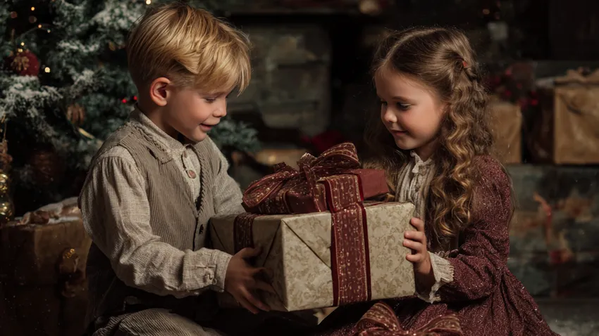 Дети 4-6 лет осознанно ждут Нового года и подарков от Деда Мороза. Фото сгенерировано нейросетью Midjourney
