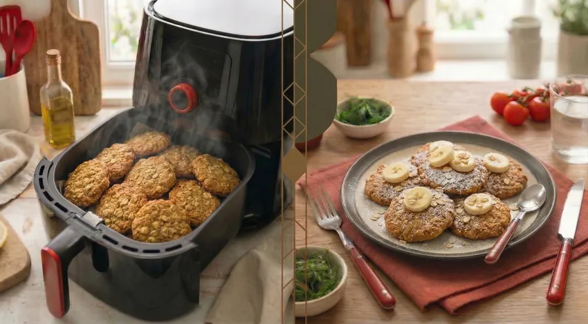 Бананово-овсяное печенье. Фото сгенерировано нейросетью Nano Banana