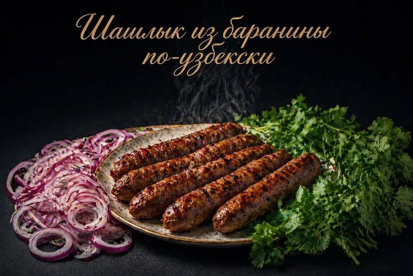 Шашлык из баранины по-узбекски. Фото сгенерировано нейросетью GPT Images