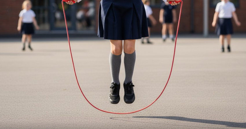 Китайская школьница установила мировой рекорд, 422 раза прыгнув со скакалкой. Фото сгенерировано нейросетью Perplexity по материалам статьи.