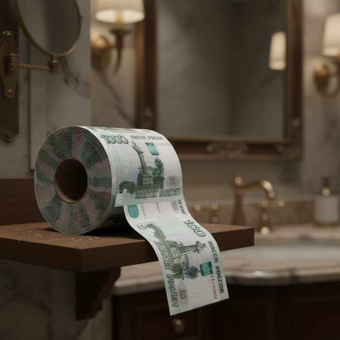 В России запретили продавать туалетную бумагу из купюр с Ярославом Мудрым. Фото сгенерировано нейросетью Perplexity по материалам статьи.