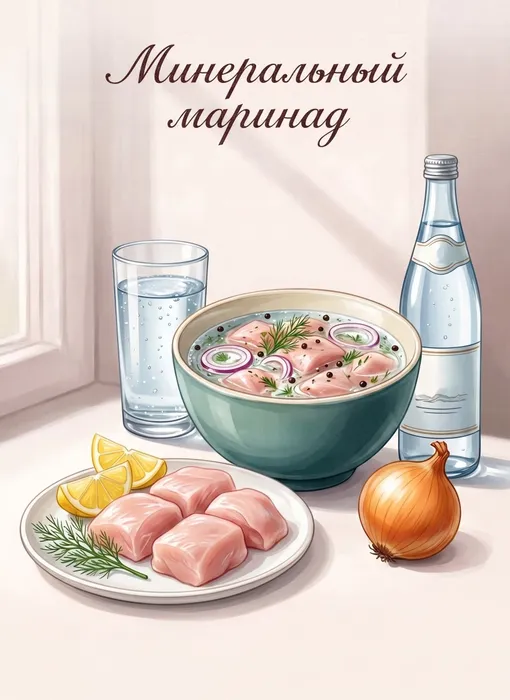 Минеральный маринад для любого мяса. Фото сгенерировано нейросетью Nano Banana