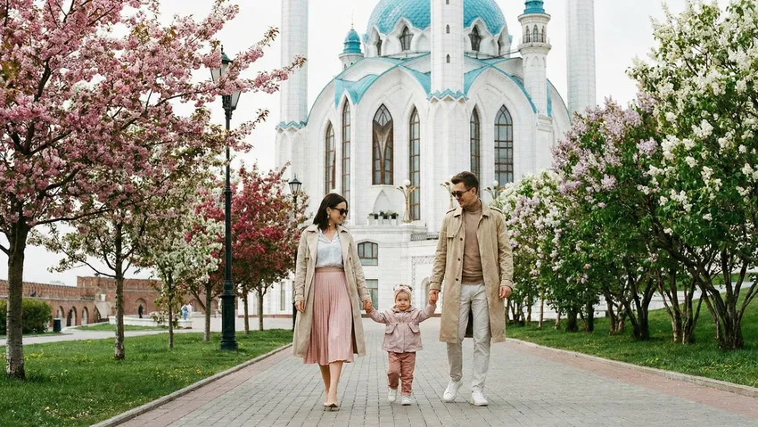 Куда поехать на майские праздники в России. Фото сгенерировано нейросетью Nano Banana