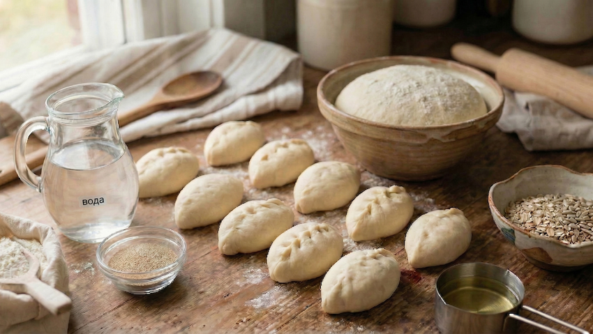 Дрожжевое тесто на воде. Фото сгенерировано нейросетью Nano Banana