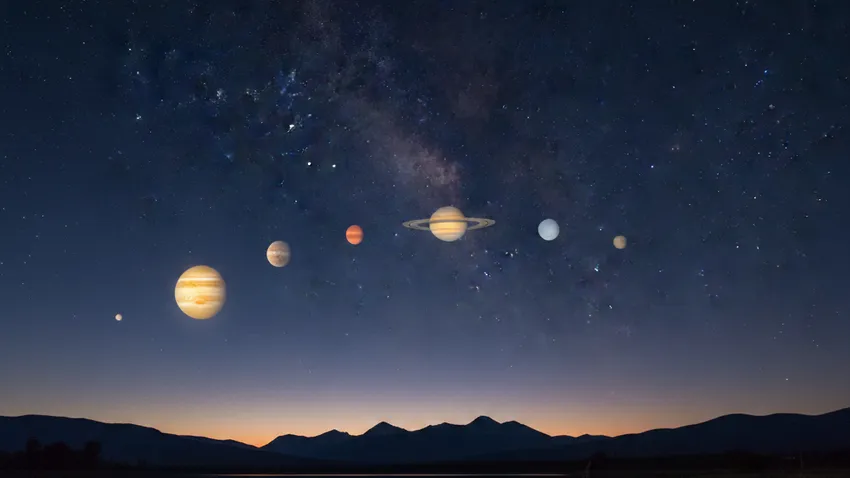 Во сколько смотреть парад планет 28 февраля 2026 года. Фото сгенерировано нейросетью Nano Banana