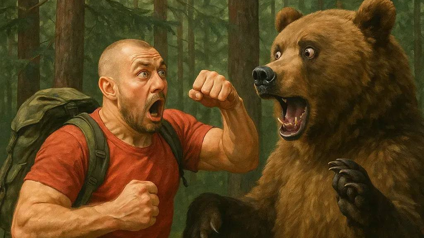 Турист из Иркутска столкнулся в лесу с медведем и выжил, избив животное. Фото: t.me/babr_mash