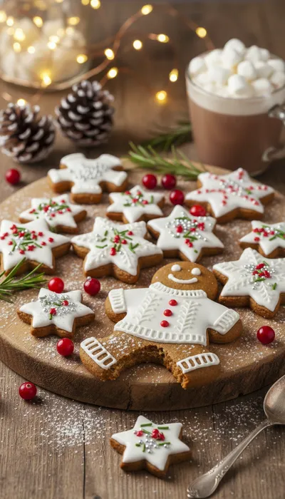 Новогодние имбирные пряники с глазурью. Фото сгенерировано нейросетью Nano Banana