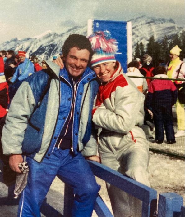 Анфиса в Калгари с лыжником Вячеславом Ведениным. Фото: личный архив