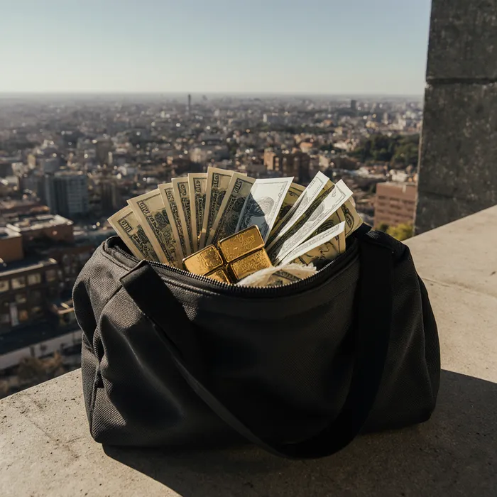 В Москве ребенок с окна скинул баул с золотом мошенникам, но попал на чужой этаж. Фото сгенерировано нейросетью shedevrum.ai по материалам статьи