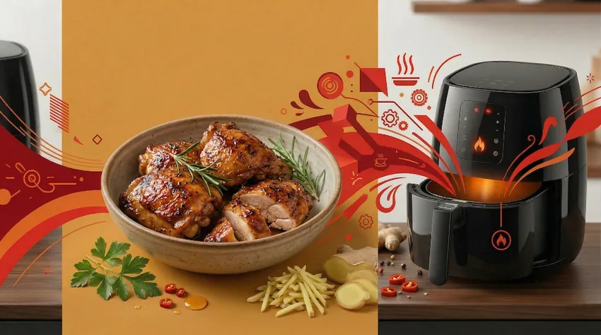 Куриные бедра в соевом маринаде с имбирем. Фото сгенерировано нейросетью Nano Banana