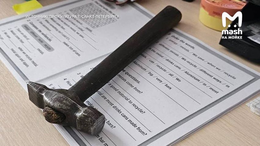 В питерской школе семиклассник молотком разбил голову своему обидчику. Фото: t.me/mashmoyka